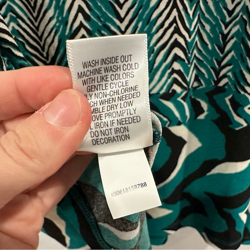 Dana Buchman Green Printed Sheath Dress 1X - Picture 7 of 7